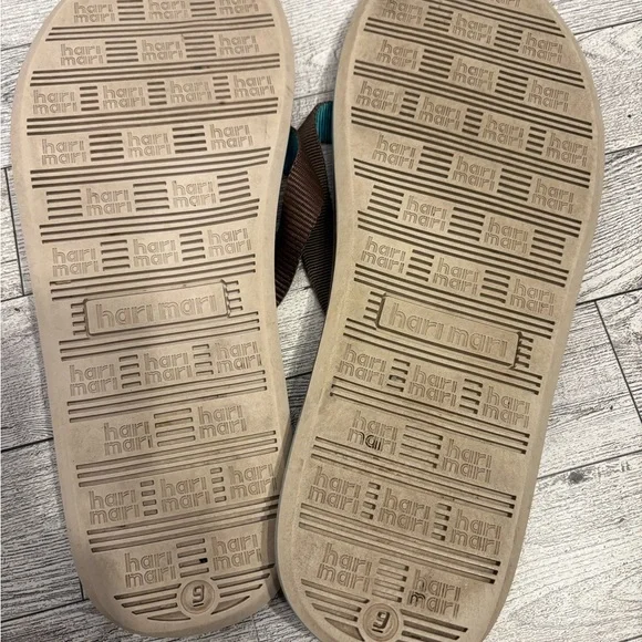 Brown and Teal Flip Flops - Picture 3 of 3